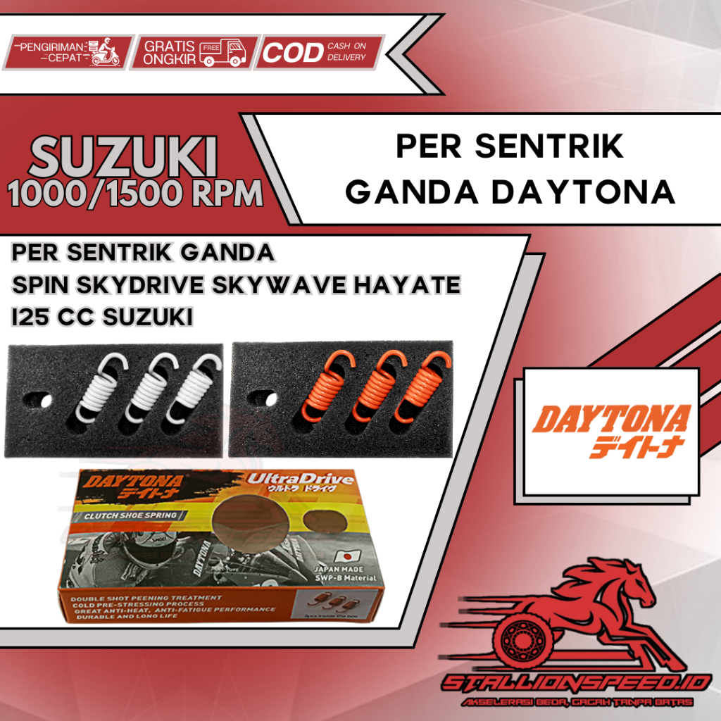 Per Sentrik Kampas Ganda Kopling Daytona Spin Skydrive Skywave Hayate 125 1000 1500 RPM 4957 4958 Su