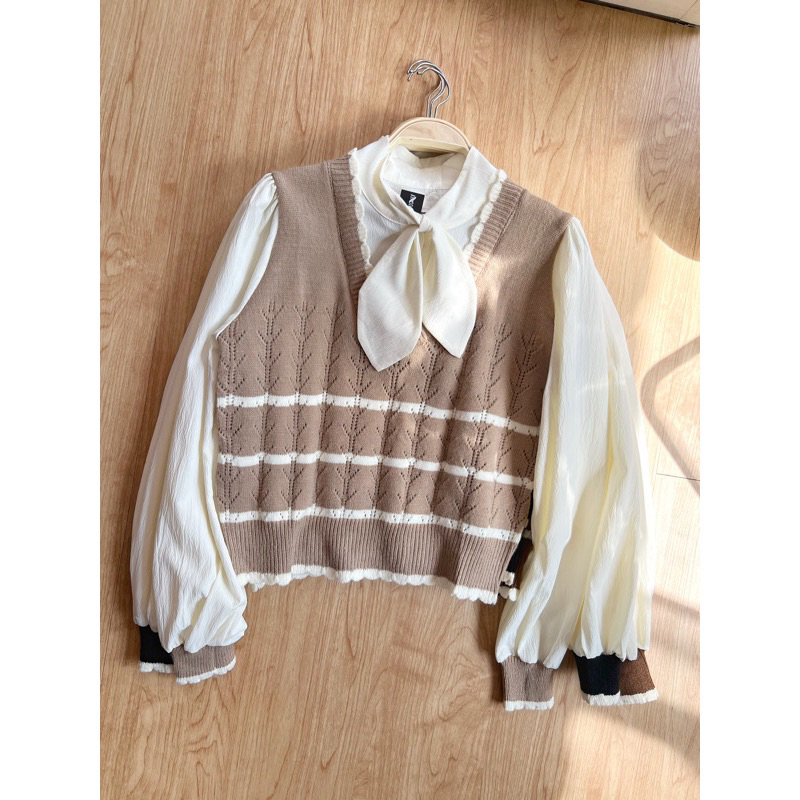 BLOUSE WANITA KNIT VEST RAJUT KOREA PREMIUM | BAJU WANITA