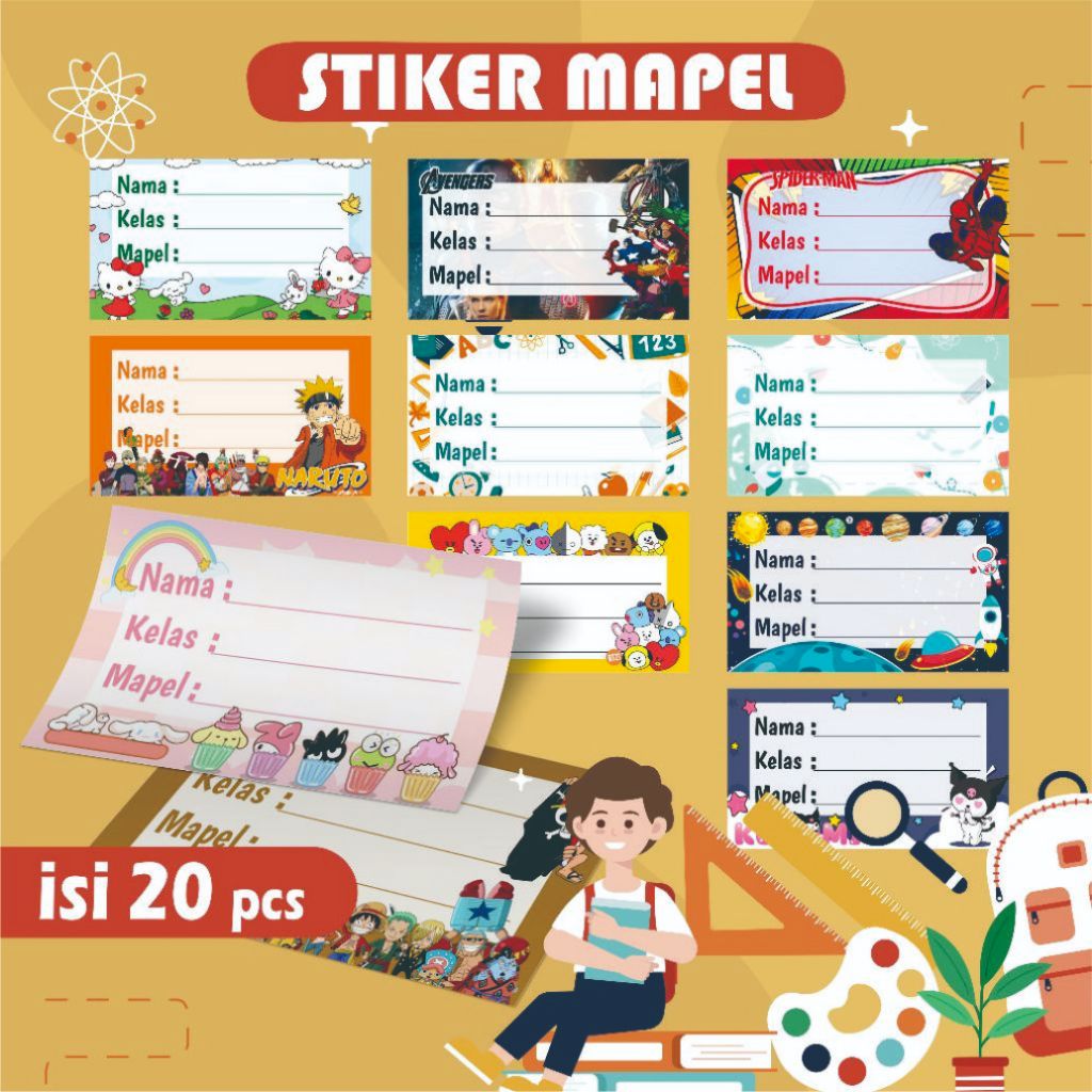 

Stiker Mapel Label Buku Pelajaran Sekolah Stiker mata pelajaran