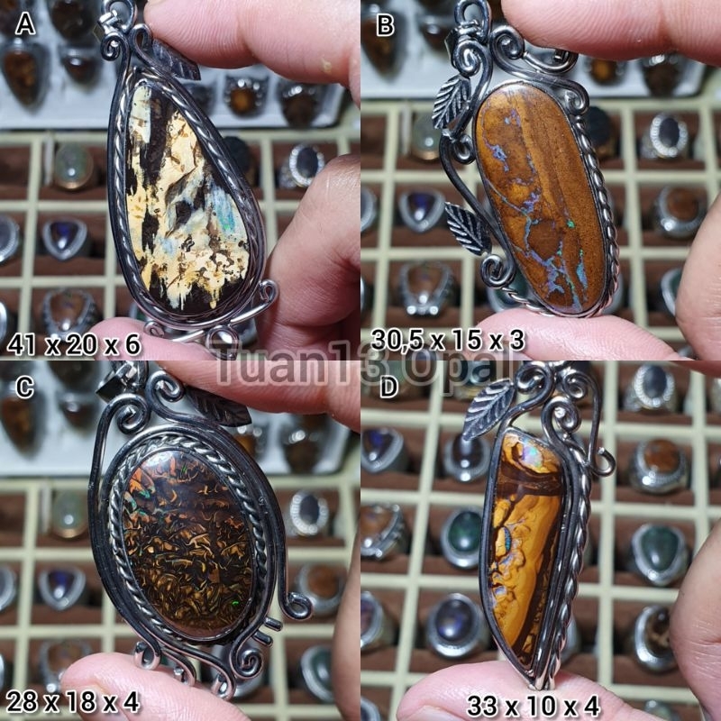 Liontin Monel Kalimaya Australia Koroit boulder Opal