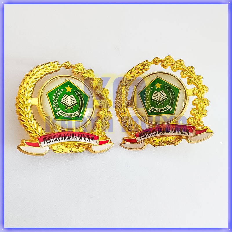Bros Pin Penyuluh Agama Katholik Pin Logo Kemenag Padi Kapas Murah Pin Logo Kemenag - Karya Mulya