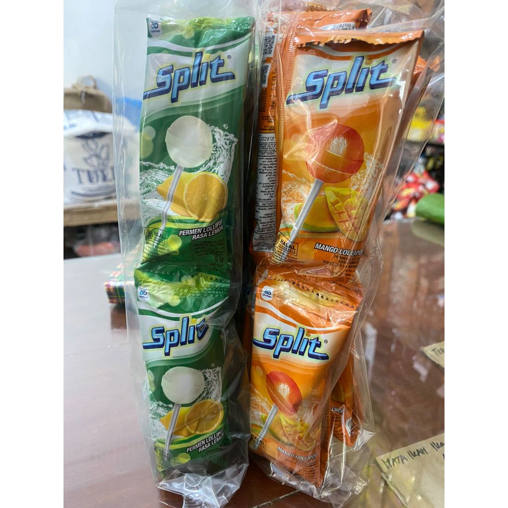 

Permen Split Lemon / Mangga Lollipop Tangkai 1 Renceng 12 Pcs