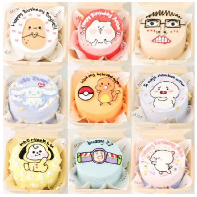 

“ Uk D10”KOREAN BENTO CAKE BEBAS CUSTOM GAMBAR FREE