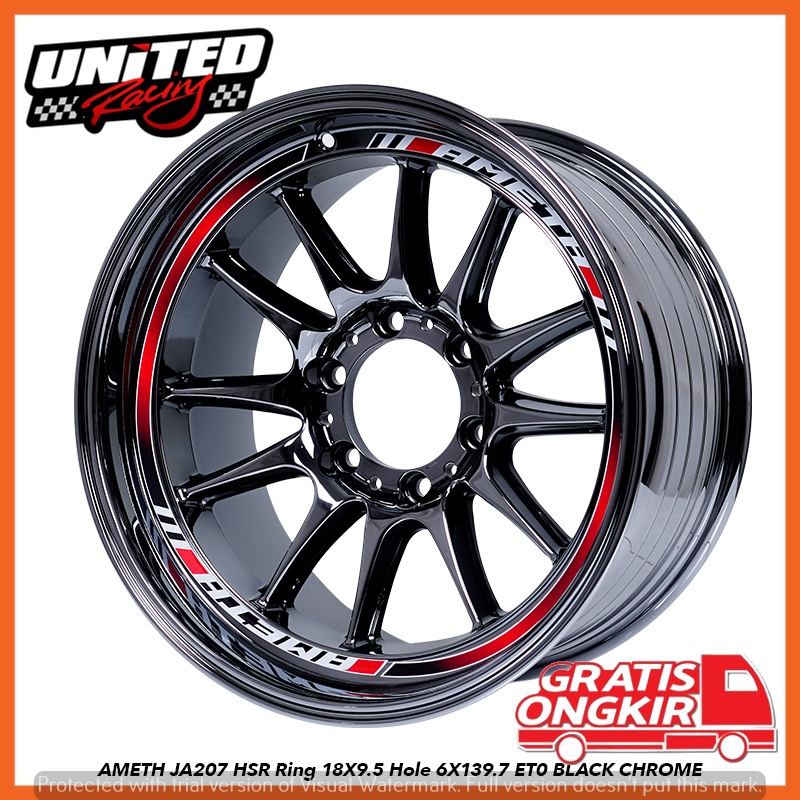 VELG MOBIL RALLY LOOK RING 18 HSR AMETH BLACK CHROME PCD 6 X139,7 UNTUK PAJERO FORTUNER STRADA R18