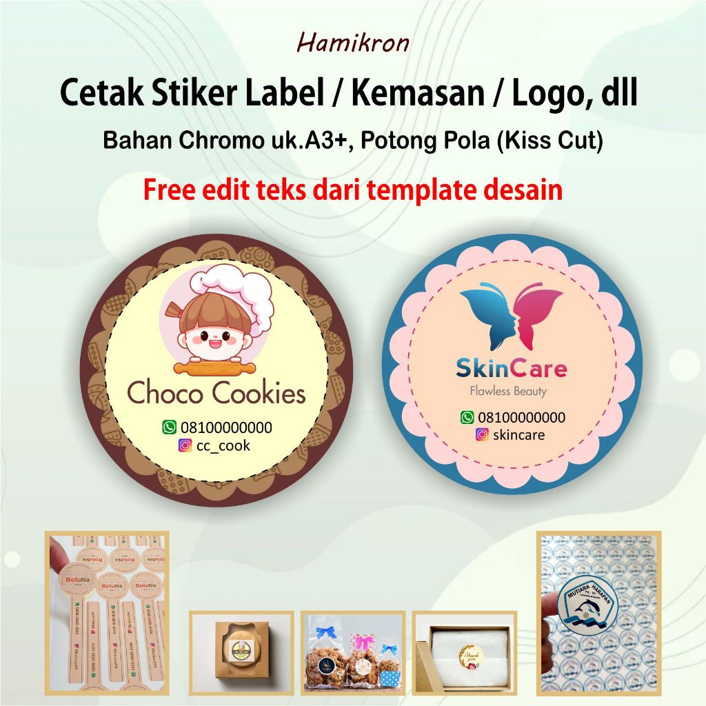 

Cetak stiker label/kemasan/logo/packaging, dll - stiker chromo/bontak kilap