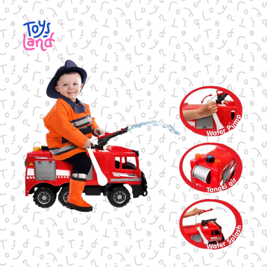 SHP690 - SHP Blambir Truck 690 Dino Rescue / Mainan Mobil dorong Pemadam Bisa Mengeluarkan Air
