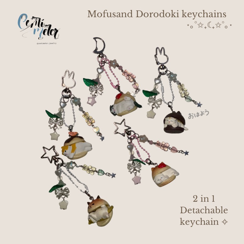 Detachable key chains mofusand dorodoki keychain trinkets