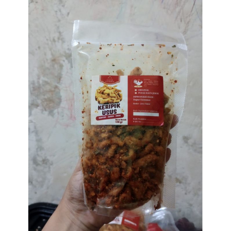 

keripik usus pedas daun jeruk
