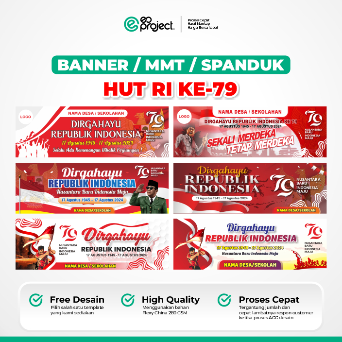 PROMO HUT RI Cetak MMT / Banner / Spanduk / Backdrop HUT RI ke 78 2023 - eoproject