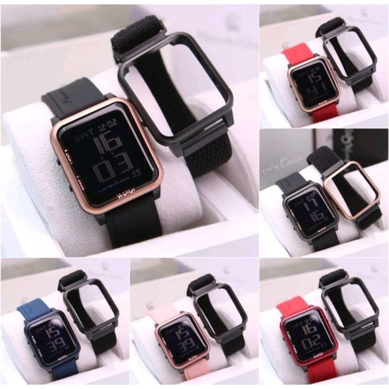 JAM TANGAN WANITA ALEXANDRE CHRISTIE DIGITAL AC9344 / AC 9344 DIGITAL FREE STRAP KANVAS