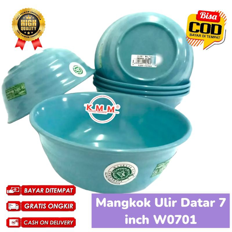 Mangkok Melamin Ulir Datar 7 Inch - Mangkok Melamin Golden Flying Fish W0701