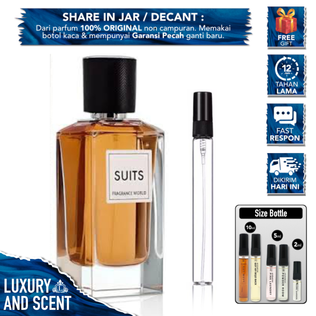 DECANT PARFUM FRAGRANCE WORLD SUITS Share In Bottle Jar 2/5/10ML Travel Size FW France Extrait de Pe