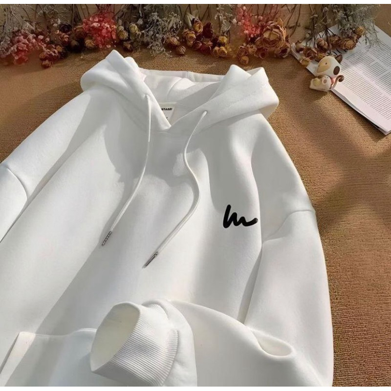 DAILYSHOP Hoodie Korean  Jaket P Harajuku Cream Khaki Soft Pastel Burgundy Hitam Putih Mocca Brown