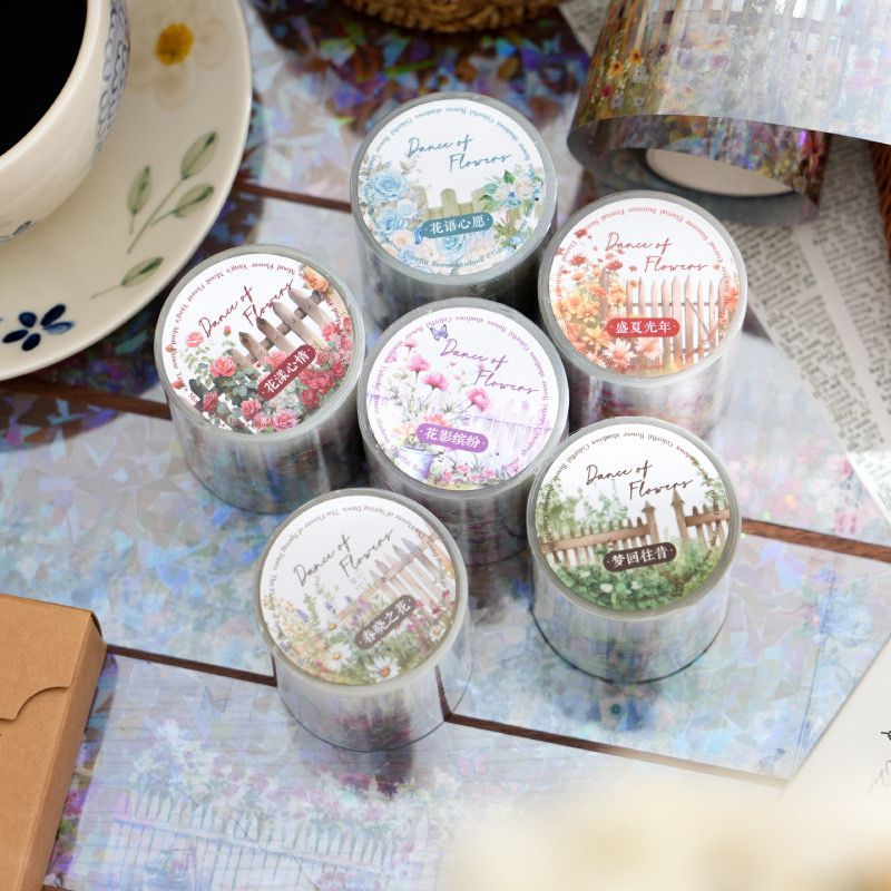 

(Kiricart) Stiker Shining Flower bench PET Tape DIY journal Scrapbook