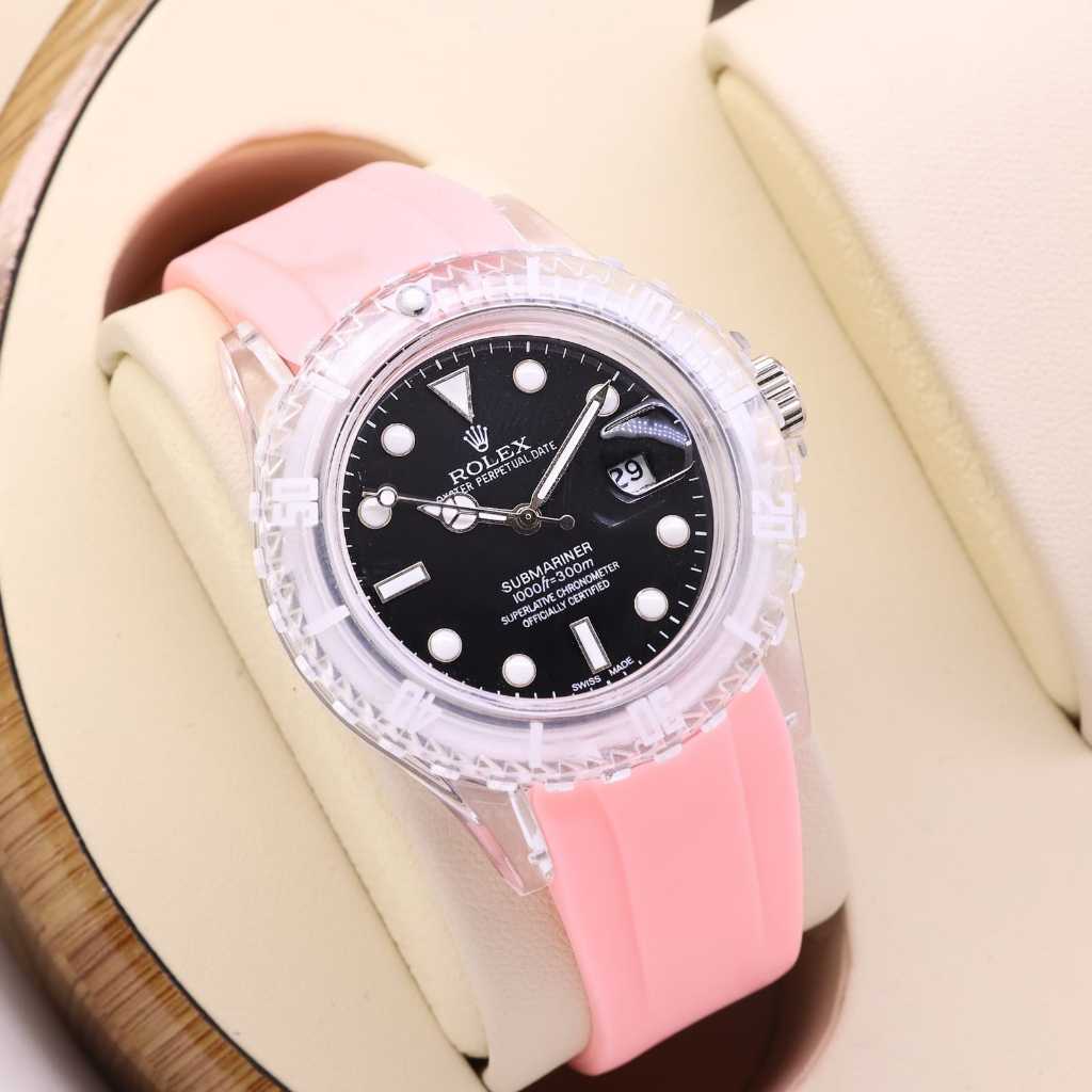 JAM TANGAN WANITA ROLEX FASHION TALI RUBBER LS645 BISA COD BAYAR DITEMPAT