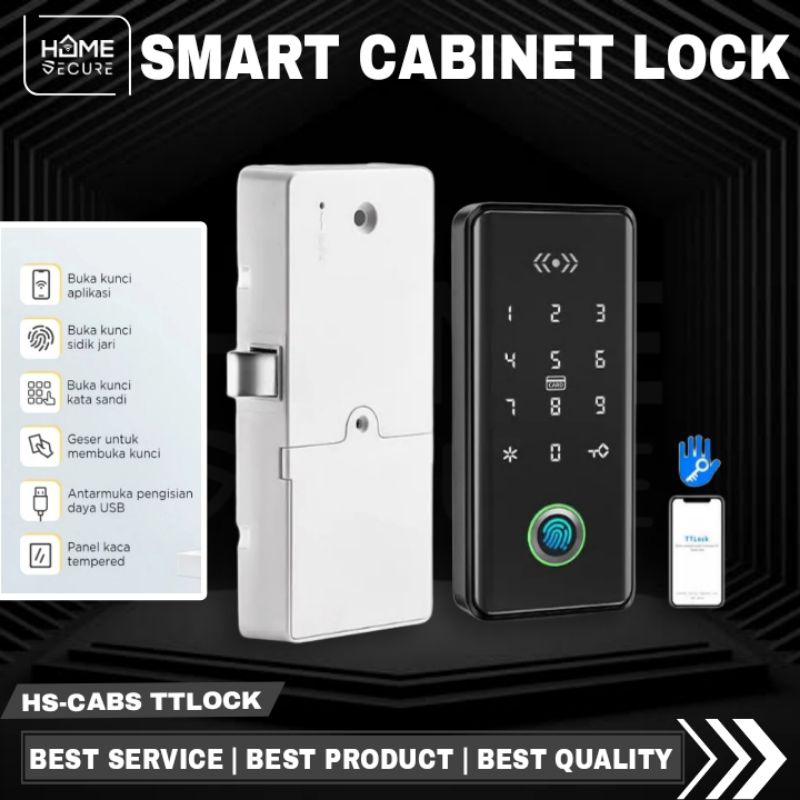 Smart Cabinet Lock With App TTLock / Kunci Pintu Kabinet Fingerprint Password dan Kartu / Kunci Laci