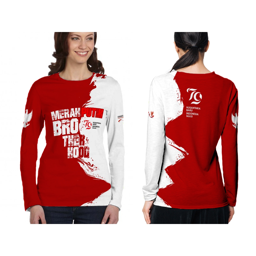 Fika Store - Kaos Lengan Panjang Wanita HUT RI 80 Jersey Lengan Panjang Wanita HUT RI 80 Jersey HUT 