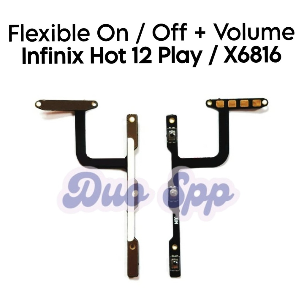Flexibel Konektor Power On Off + Volume Infinix Hot 12 Play / X6816 / X6816C - Flexibel Fleksibel Fl