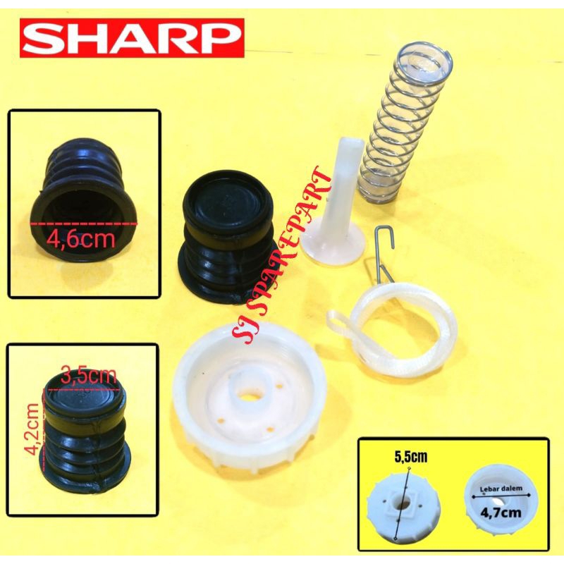 SEAL KARET + TUTUP PEMBUANGAN MESIN CUCI SHARP 2 TABUNG 1 SET