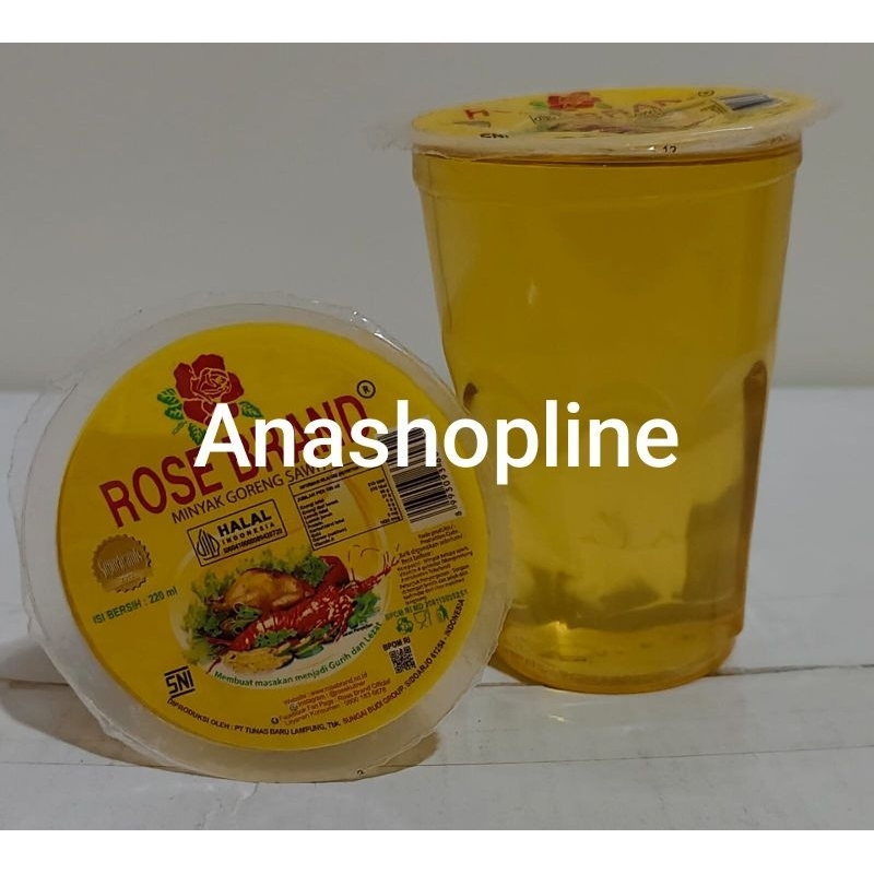 

Minyak goreng Cap Rose brand gelas 220ml / cooking oil