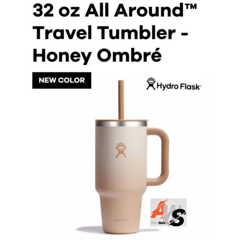HYDRO FLASK ALL ROUND TRAVEL TUMBLER - HONEY OMBRE (32OZ)