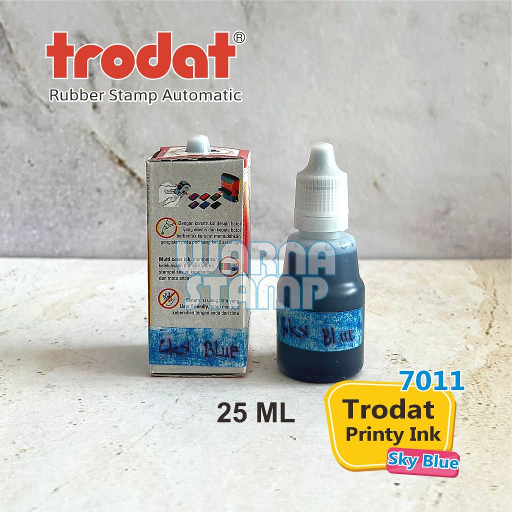 

TINTA STEMPEL TRODAT 7011 UKURAN 25 ML SKY BLUE / TINTA ORIGINAL TRODAT / TINTA STEMPEL BAHAN KERTAS