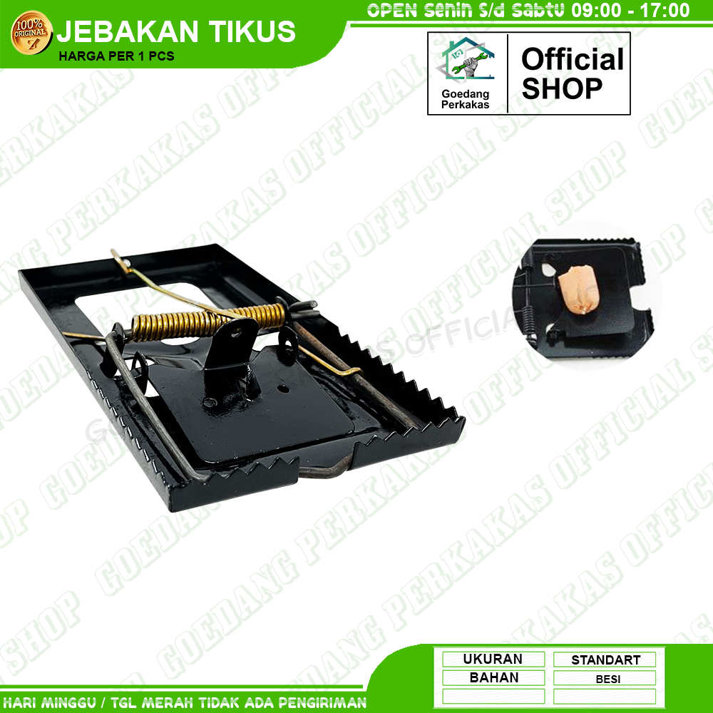 Perangkap Jebakan Tikus Besi Hitam 17Cm / Jepretan Tikus Besar