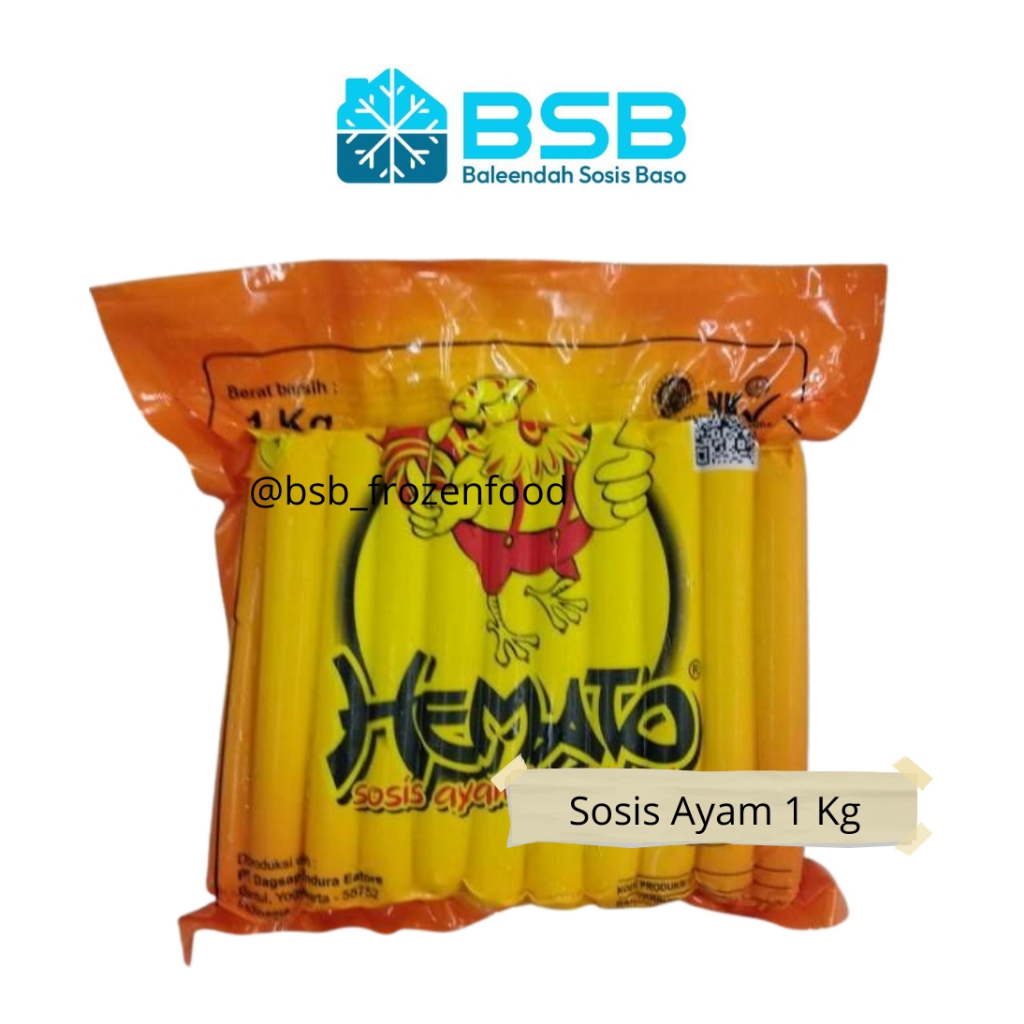 

Sosis Ayam HEMATO 1kg / 500 gr - Makanan Beku Sosis Ayam Instan