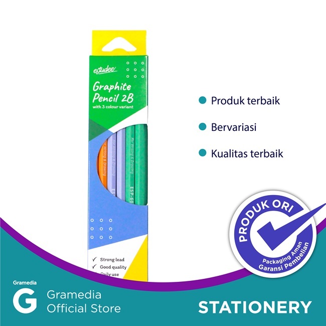 

Gramedia Cirebon - Estudee Graphite Pencil Pastel ESP-6001 2B/12 Box
