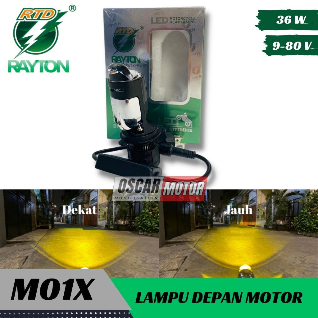 Lampu Utama LED RTD Devil Merah Biru M01X