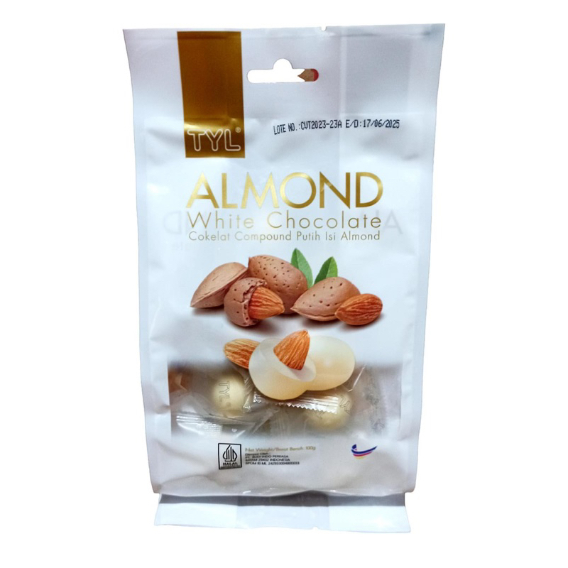 

TYL Almond Chocolate 100g TYL Coklat TYL Almond Bitter Sweet Chocolate Almond White Chocolate Milk Coklat Assorment Chocolate