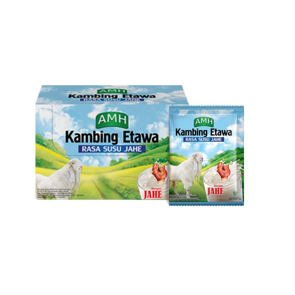 

Susu Kambing Etawa AMH Rasa Susu Jahe Kemasan Box Isi 10 Sachet