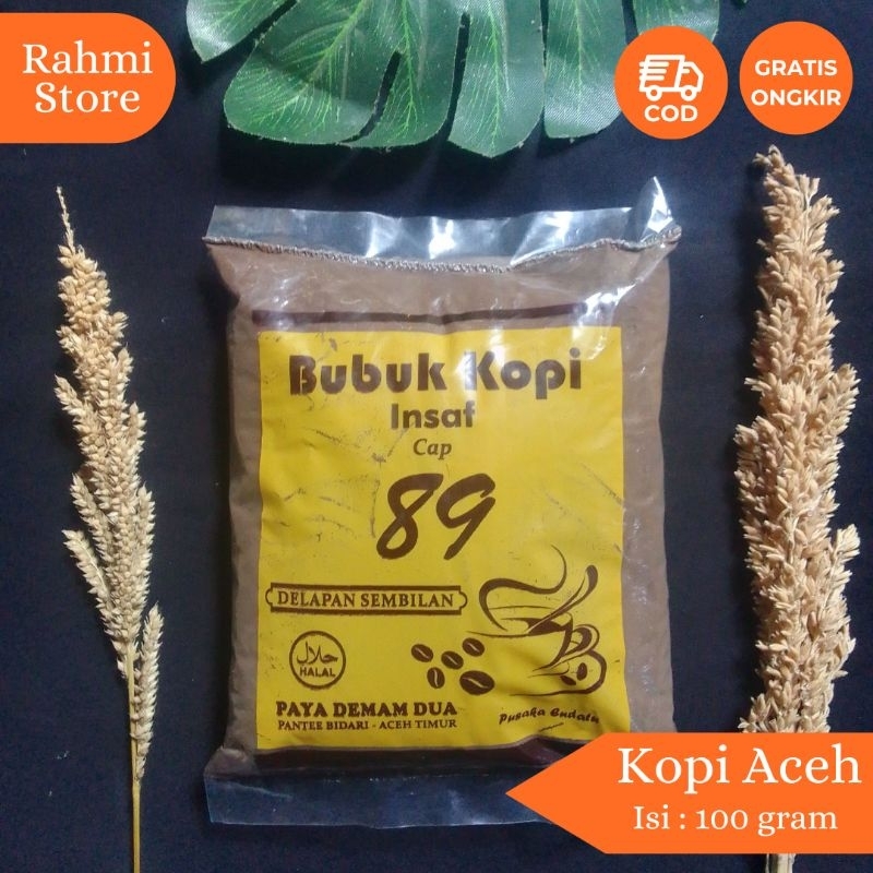 

Kopi Aceh Bubuk Halus isi 100 gram merk insaf cap 89 | Aceh