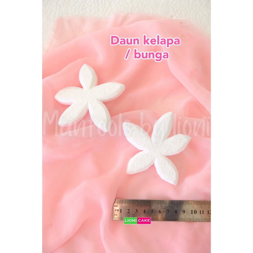 GABUS KUE DAUN KELAPA / BUNGA DUMMY STYROFOAM GABUS UNTUK DEKORASI KUE CAKE