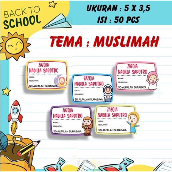 Sticker Nama Buku | Sticker Nama Botol | Stickre Nama Sekolah