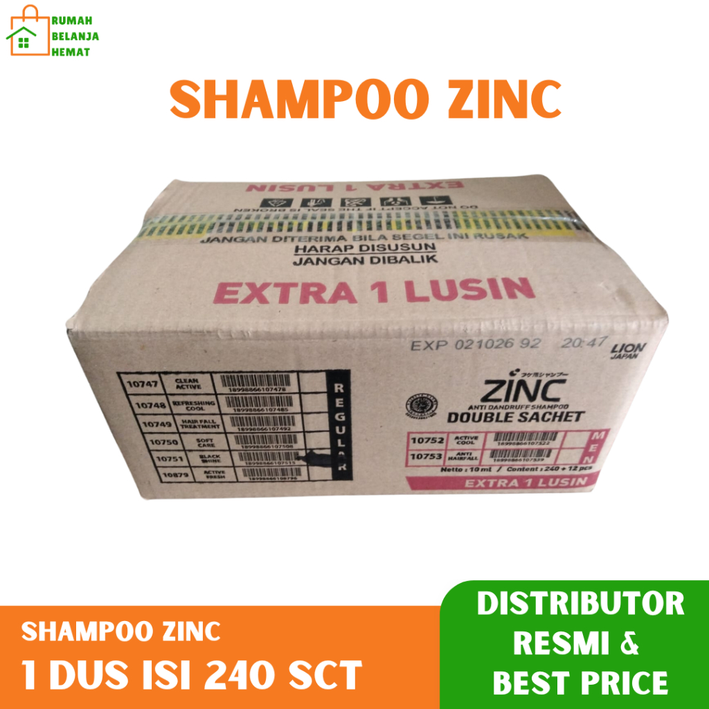 Zinc Shampoo All Variant Clean Active Refreshing Cool Soft Care Black Shine Hair Fall Treatment Kema