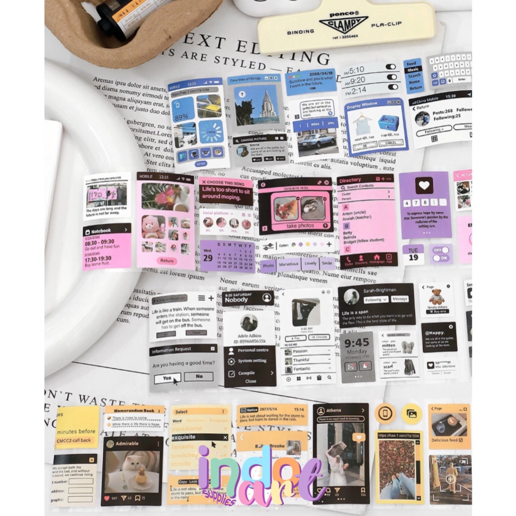 

(IAS) WS15 - Washi Tape Unik Retro Vintage Film Spotify Diary Music Playlist Satuan