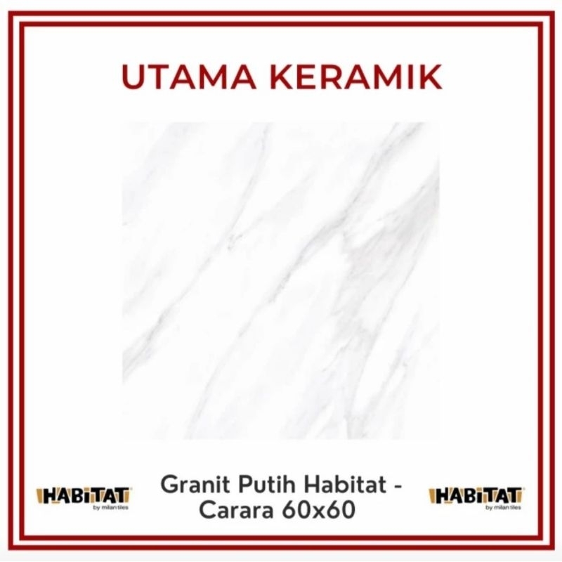 Granit Habitat Carara Silver 60x60 - Harga per 4 keping (per dus) - Granit Lantai