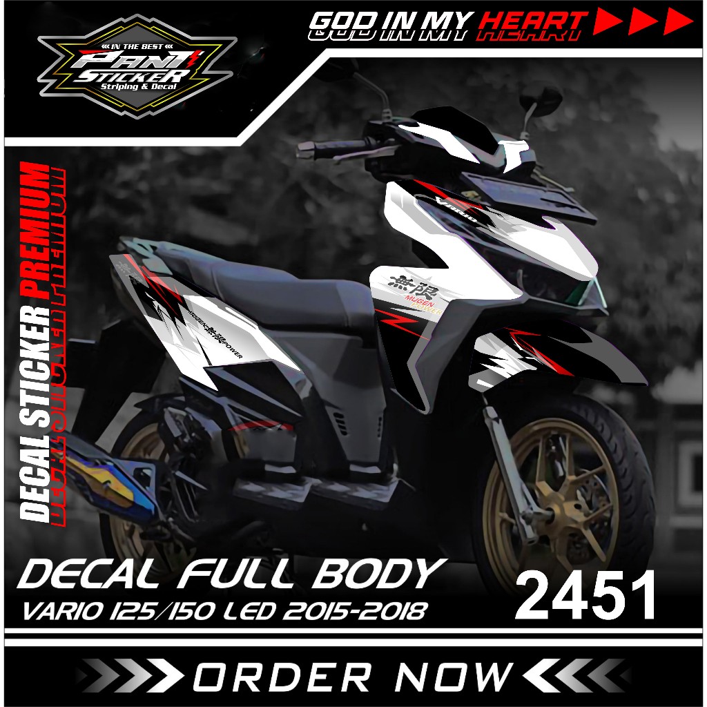 Decal Sticker Skotlet Honda Vario 125 150 LED Full Body - Stiker Motor Vario 125/150 LED 2015 2016 2
