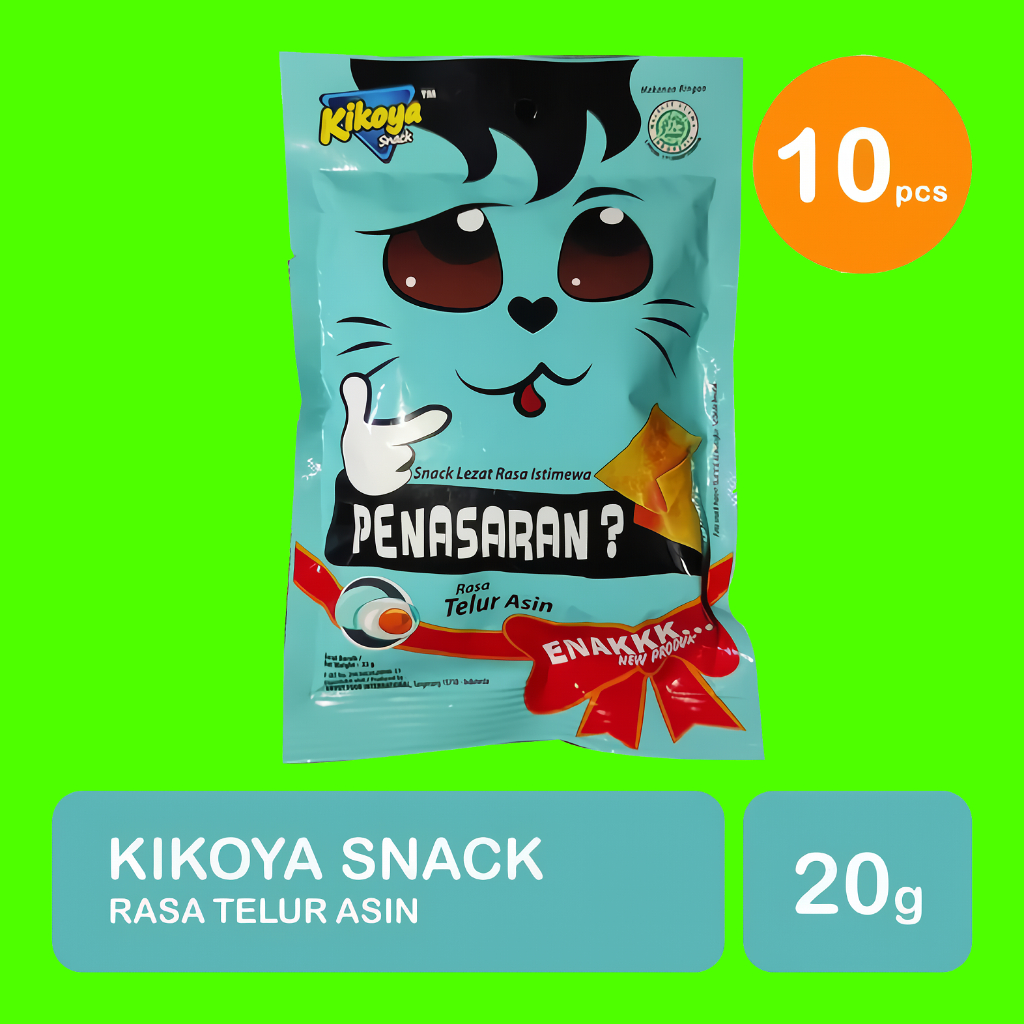 

KIKOYA SNACK CEMILAN MAKANAN RINGAN TELUR ASIN PER PACK ISI 10 BUNGKUS 20 GRAM FANTASIA