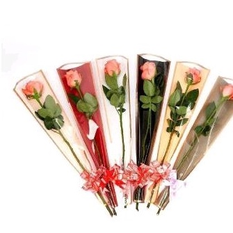 

KP8 5 pcs plastik bungkus bunga mawar setangkai