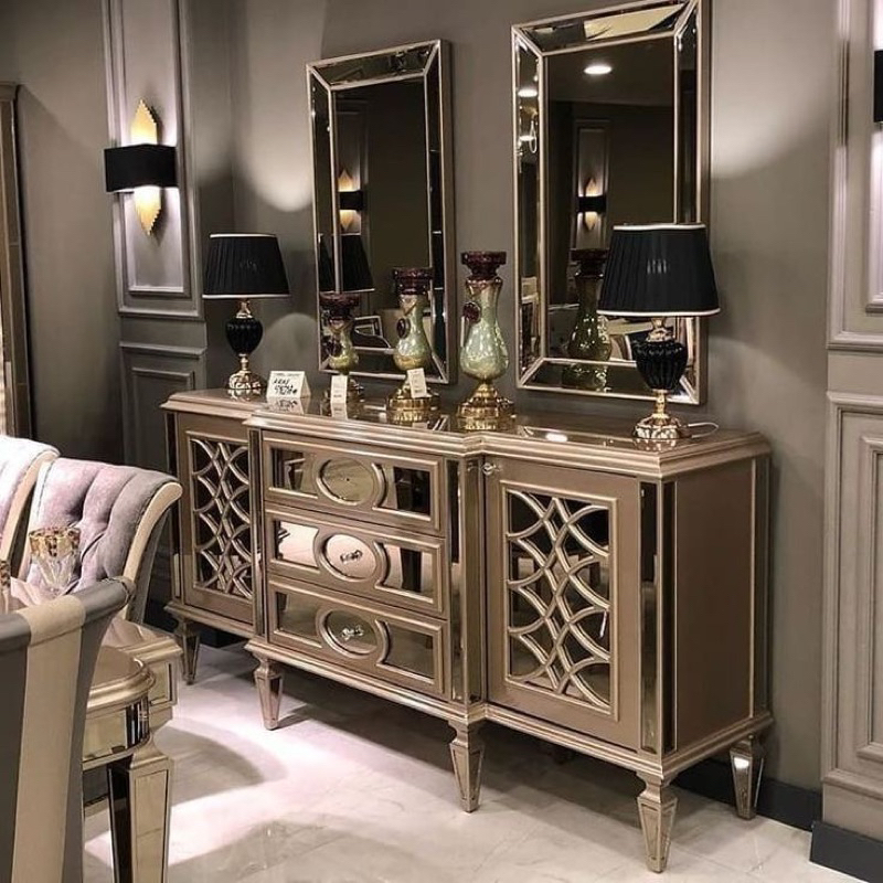 Bufet Minimalis Kaca Modern