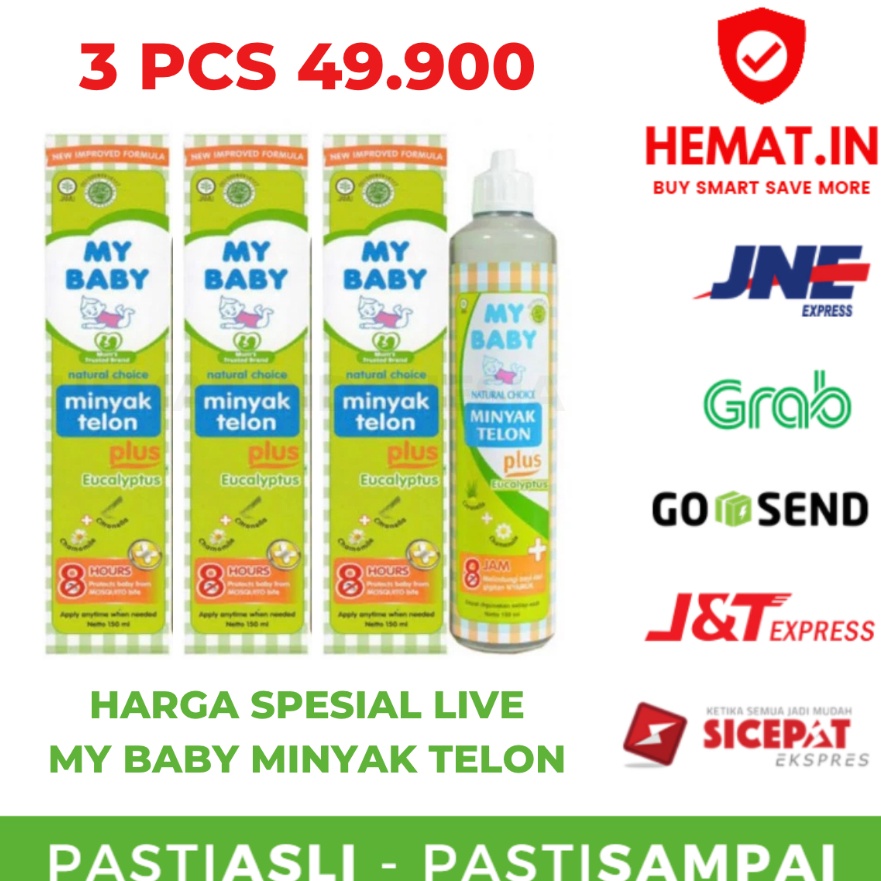 

KF7 LIVE EXCLUSIVE PAKET 3 PCS MINYAK TELON MY BABY 15 ML 9 ML 6 ML 15ML 145ML TELON ANTI NYAMUK 8 JAM ORIGINAL MYBABY 9ML 6ML
