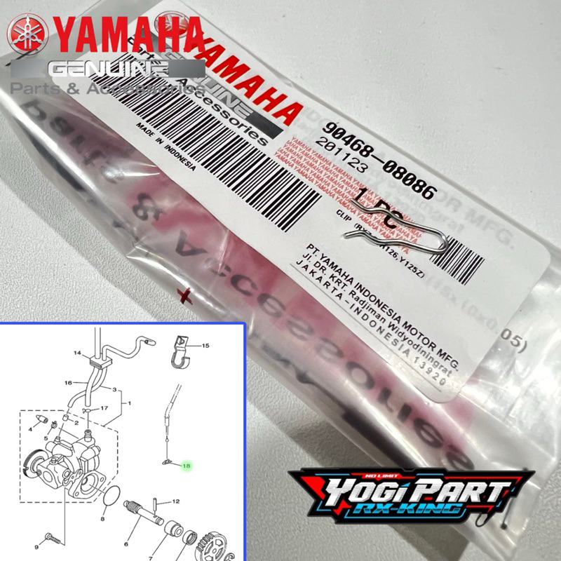 KAWAT CLIP KLIP PENGUNCI KABEL GAS KE POMPA OLI RXKING RX KING RXS RXZ ORIGINAL 90468-08086