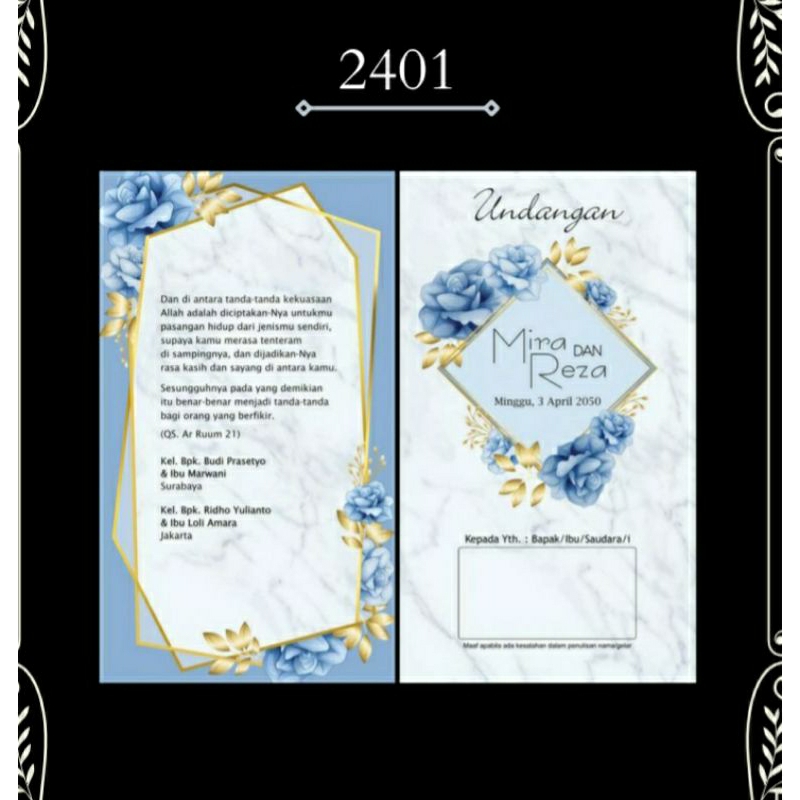 BLANGKO UNDANGAN KOSONG PERNIKAHAN ERBA 2401