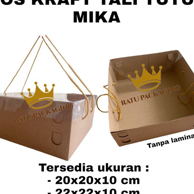 

KI3 1PCS RATU Dos KRAFT TALI TUTUP MIKA Tinggi 1CM Kardus Box Kotak Hampers