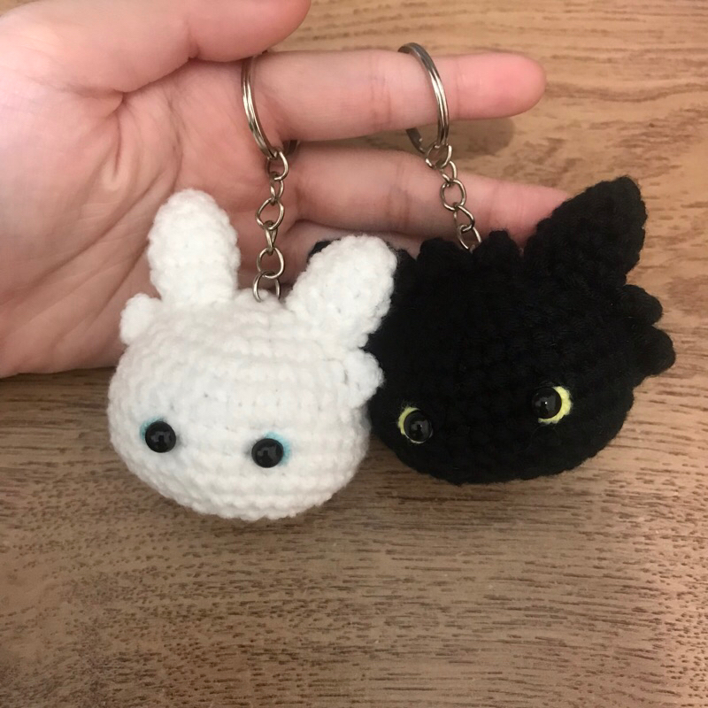 Toothless & Light Fury Amigurumi Keychain | How to train your dragon