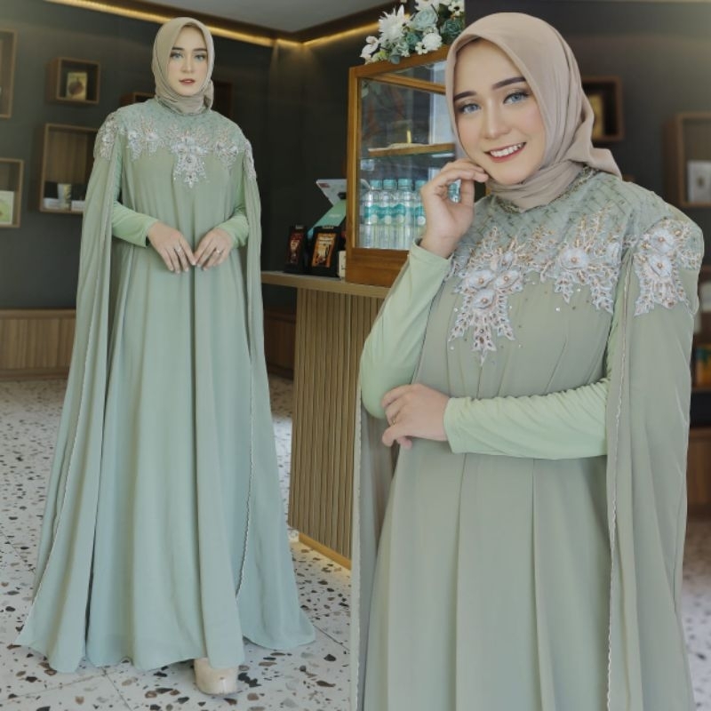 KAFTAN CAPE CHATRINE FREE INNER MANSET GAMIS - KAFTAN WANITA - GAMIS KAFTAN TERBARU