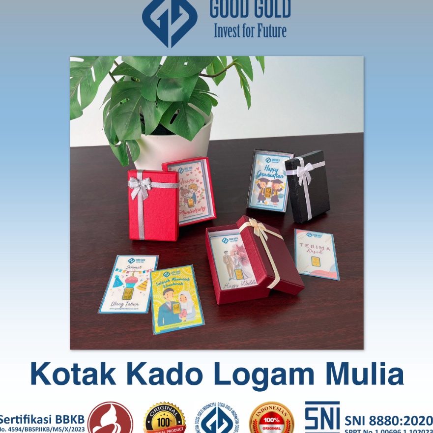 

Premium Kotak Kado Logam Mulia ukuran kecil Gift Box