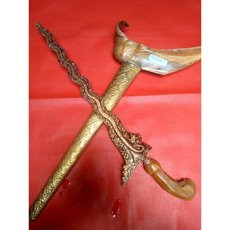 Keris Nogo Sosro Kinatah Sepuh Emas Kamarogan Luk 13
